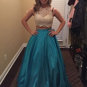2 piece prom dress